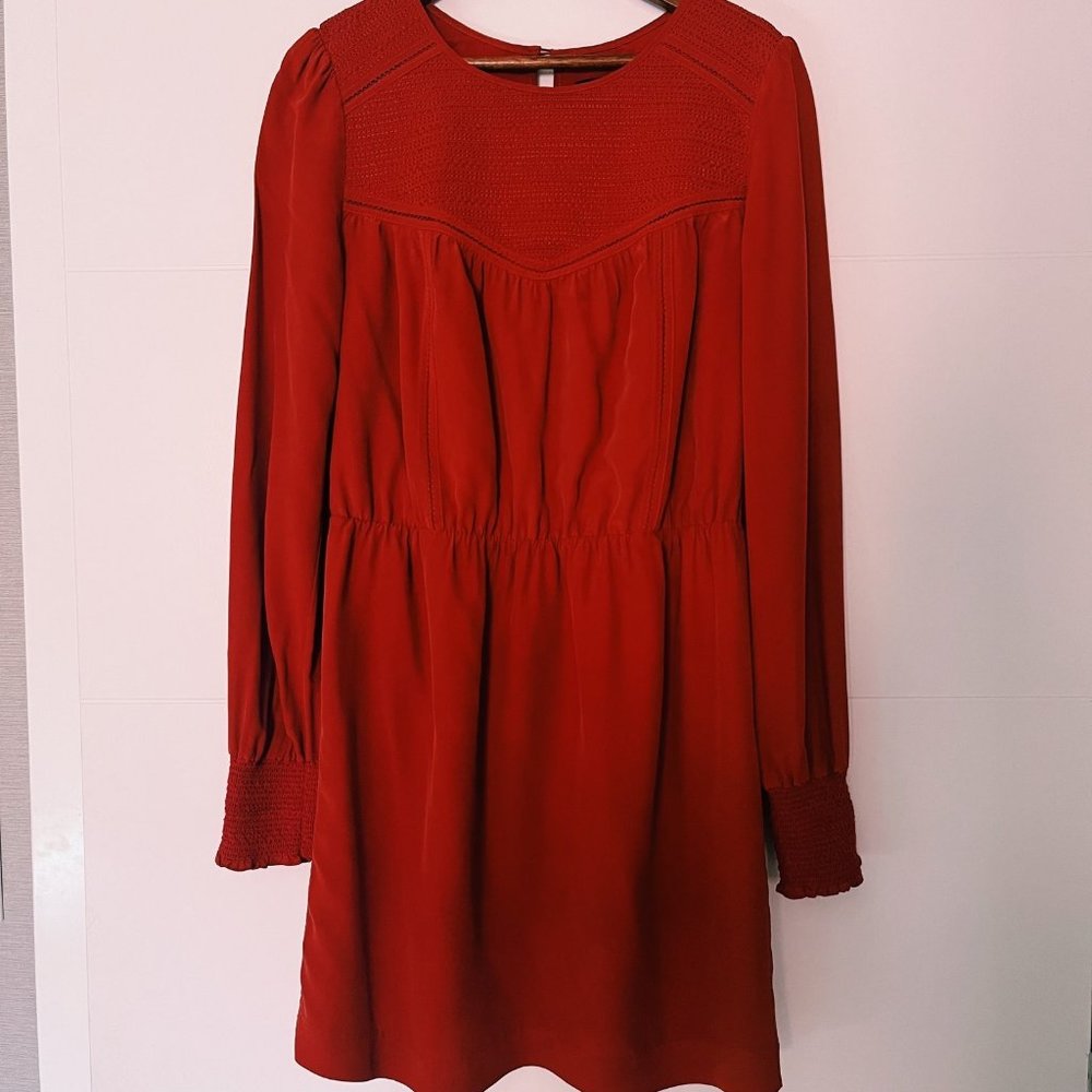 Dolce Vita Red Velvet Dress - Long Sleeve
